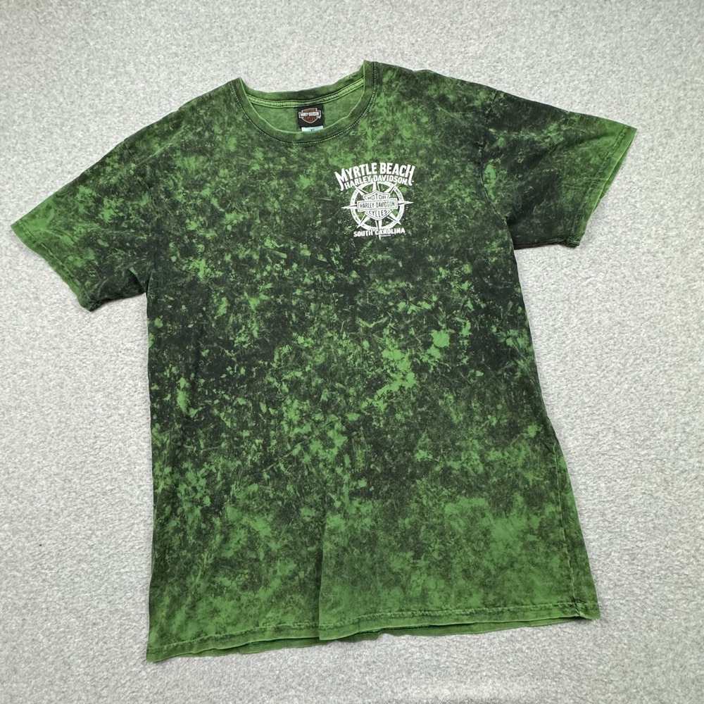 Harley Davidson Myrtle Beach‎ S.C. Tie Dye Shirt Mens XL Green Black Cotton 2022